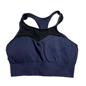 Nux Women Lady Size Large Navy Pullover Activewear Athletic Sports Bra Bralette